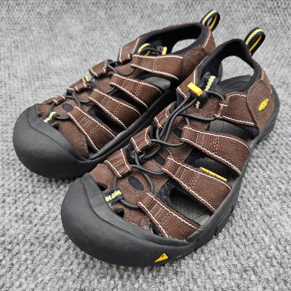 KEEN Mens 10 Newport H2 Sandals Brown Waterproof Bungee Bison Hiking Sport Shoes